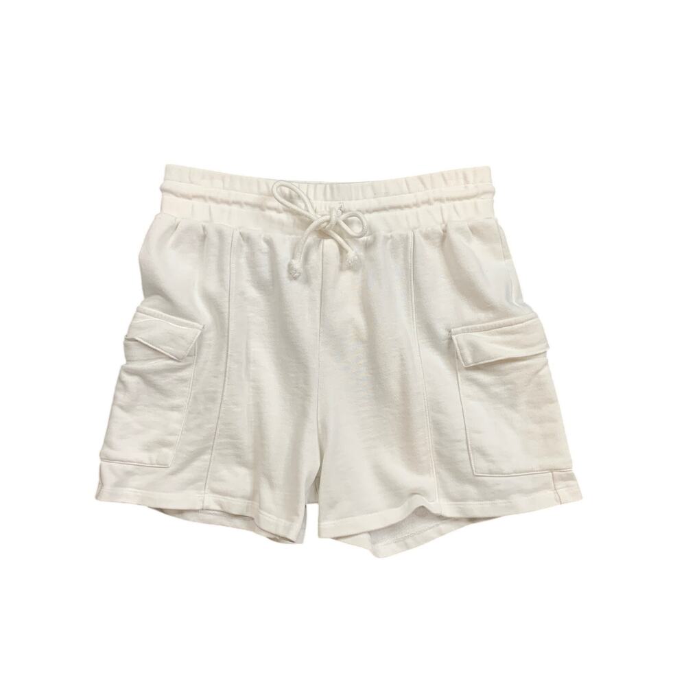 Daily Practice Shorts Womens S Small White Cotton Blend Cargo Knit Drawstring